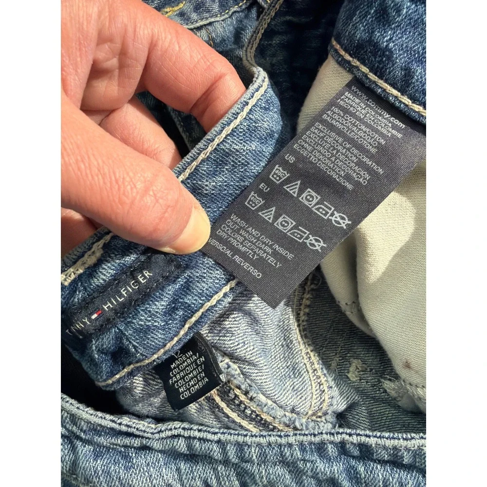 Tommy Hilfiger Denim Shorts Lot x2 Women 12 (34x4) Blue Mid Rise Pocketed 2 Pair - Picture 2 of 9